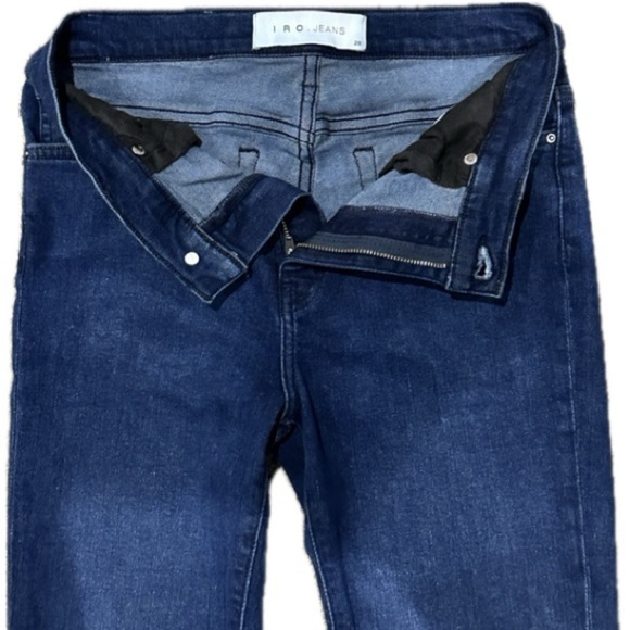 ππΈ IRO Berry High-Rise Flare Crop Jeans | Sz 28 | Frayed Hem Stretch Rocker Chic - Picture 3 of 7